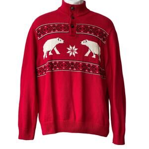 Chaps Polar Bear Ugly Christmas Holiday Winter Sweater Size Med WORN ONCE